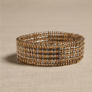 NWT Banana Republic Mixed Metal Elastic Cuff Bracelet